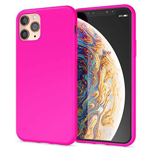 NALIA Neon 케이스 호환가능한 포함 아이폰 11 프로 맥스, Slim Protective 쇼크 흡수 실리콘 등 커버, Ultra-Thin 휴대용 폰 보호 충격방지 범퍼 러그드 스킨 소프트 Rubber, Color:Pink