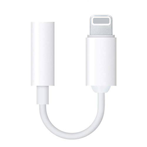 Adapter 3.5mm Aux Headphone Jack Adaptor Charger for iPhone 8/8Plus iPhone7/7Plus iPhone X/10 iPhone Xs/XSmax, 2 in 1 Earphone Audio Connector Jack Splitter Cable Accessories, Suppor IOS11-13 -White