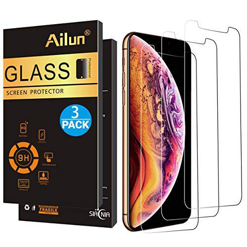 AILUN 아이폰 Xs Max용 6.5inch 강화 보호 유리 필름 3팩 0.33mm