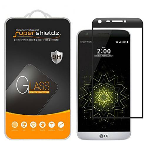 (2 Pack) Supershieldz for LG G5 강화유리 화면보호필름, 액정보호필름, (풀 스크린 Coverage) Anti 스크레치, 기포 방지 (블랙)