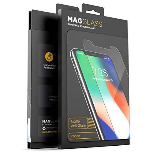 MagGlass 아이폰 11 프로 맥스/ 아이폰 Xs 맥스 화면보호필름, 액정보호필름 강화유리 (매트,무광 마감) - Anti 글레어 Protective 디스플레이 방지 - 지문인식 방지 w/ 케이스 친화적 엣지 (기포 방지 접착제)