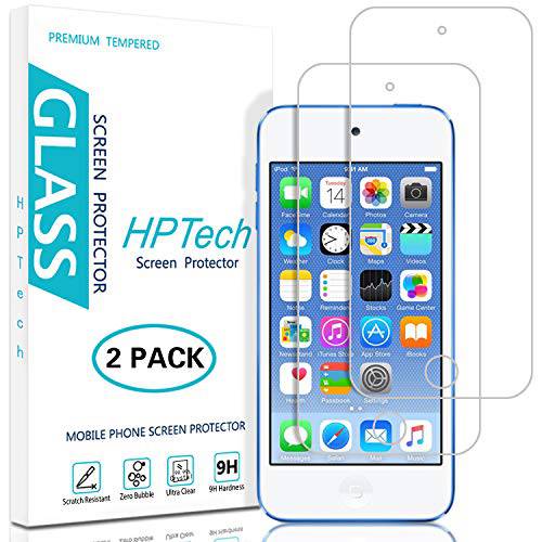 HPTech iPod 터치 5 6 7th 화면보호필름, 액정보호필름 - for 애플 New iPod 터치 7th Gen 2019 출시/ 6th, 5th Gen 2015 강화유리, 기포 방지, 간편 to Install, 2-Pack
