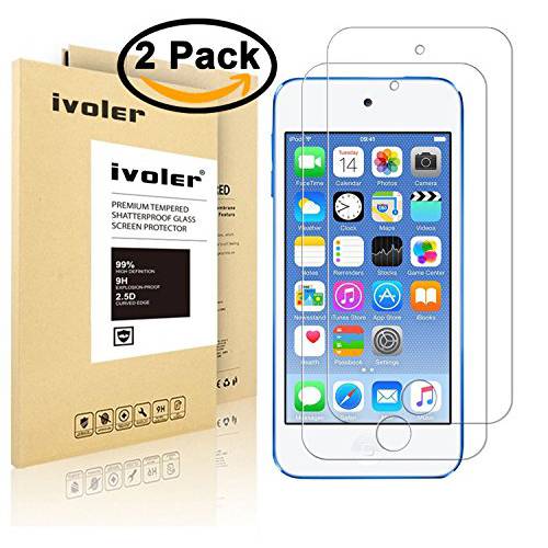 ivoler [4 Pack] [ 강화유리] 화면보호필름, 액정보호필름 호환가능한 iPod 터치 7G 2019 6G 5G (7th 6th 5th Generation), 0.2mm 울트라 Thin 9H 강도 2.5D 원형 엣지, Anti 스크레치 and Bubble-Free