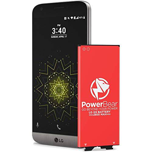 LG G5 용 PowerBear LG G5 배터리 (2800mAh) 리튬 이온 배터리 [US992, Verizon VS987, AT & T H820, T-Mobile H830, Sprint LS992, H850, H858] | LGG5 예비 배터리 [24 개월 보증]