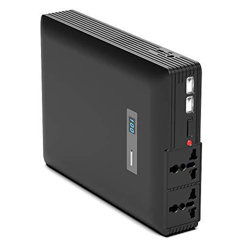 ChargeTech 플러그 휴대용 AC 콘센트 배터리 팩 (54000mAh 250W / 110V) - 외부 전원 은행 충전기는 MacBook, 노트북, 카메라, 캠핑, CPAP 기계와 호환됩니다 [검정색]