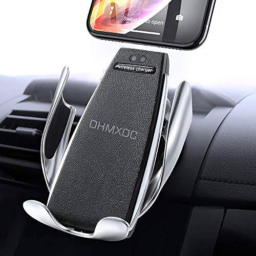 DHMXDC IR Intelligent Sensing Wireless Car Charger, Air Vent Automatic Clamping Wireless Charger Phone Holder, 10W Fast Charging Compatible for iPhone Xs Max/XR/X/8/8Plus Samsung S10/S9/S8/Note 8