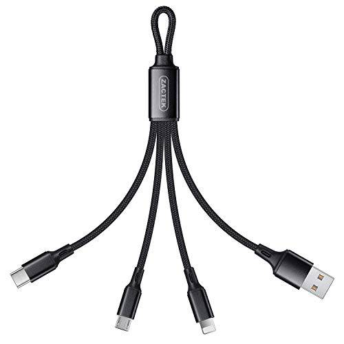 멀티 충전 Cable-brandnameeng -Nylon Braided 알루미늄 커넥터 3 in 1 USB 충전 케이블 with 타입 C USB-C, 미니 USB Ports for 휴대용 폰 태블릿 and More(Only 충전 키체인,키링,열쇠고리)