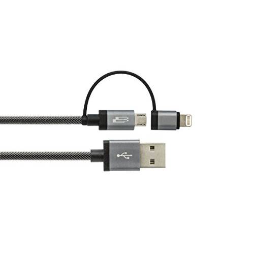 Bracketron PwrRev 2-in-1 라이트닝 and Micro-USB 충전 케이블, 3-Foot