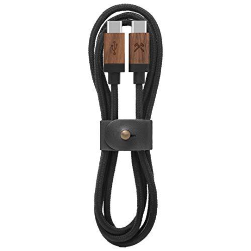 우드cessories - USB-C 케이블 호환가능한 with All USB-C Products of 리얼 우드& Nylon, EcoCable (월넛/ 블랙)