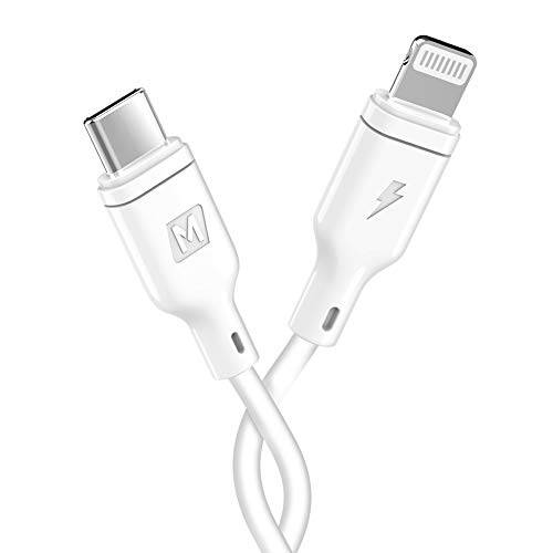 MOMAX USB C to 라이트닝 케이블 MFI 인증된 1ft 충전 동기화 케이블 호환가능한 with 아이폰 11 프로 맥스 XS XS 맥스 XR X 8 8 플러스 7 7 플러스 맥북 (30cm 화이트)