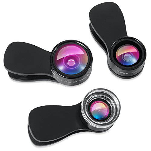 폰 카메라 Lens, 230° 어안 Lens, 15X Macro Lens, 0.65X 와이드 앵글 Lens, Clip-On 3 in 1 휴대폰, 스마트폰 렌즈 for 실천하기 영상, 호환가능한 with 아이폰 11 프로, X XR, 삼성, Other 스마트폰