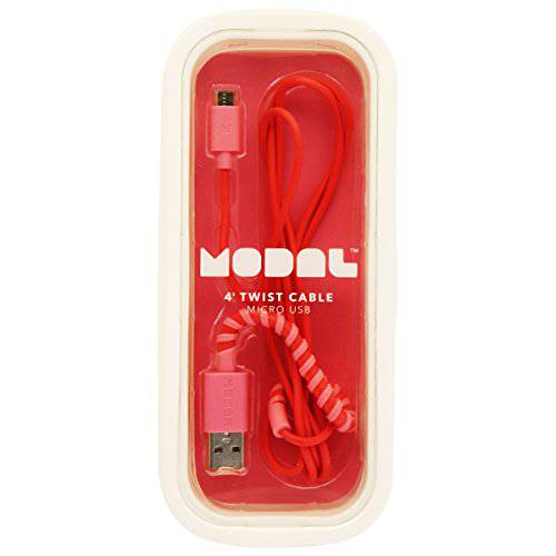 Modal - 4’ 트위스트철사 미니 USB Charge-and-Sync 케이블 - Pink
