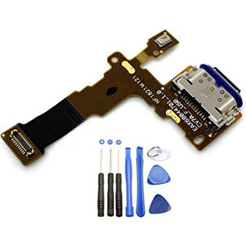 Eaglewireless  교체용 USB 충전 Port 충전 USB 플렉스,구부러지는 케이블 with 마이크,마이크로폰 for LG Stylo 4 Q710AL Sprint, T-Mobile Q710TS, Metro PCS Q710MS+ 툴