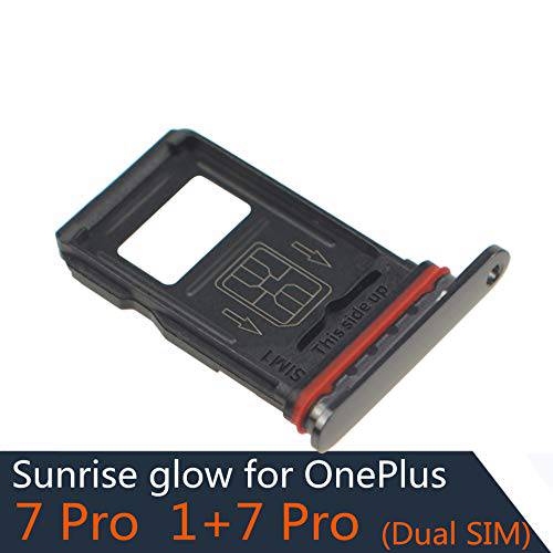 OnePlus 7 프로 듀얼 SIM 카드 트레이+ 방수, 워터푸르프 Rubber 링 호환가능한 with OnePlus 7 프로 (환한 Black | 미러 그레이)