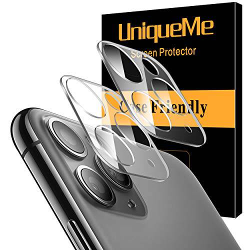 [ 2 Pack] UniqueMe 카메라 렌즈 보호 아이폰 11 프로 아이폰 11 프로 맥스 강화유리 간편 설치 9H 강도 HD 클리어 for