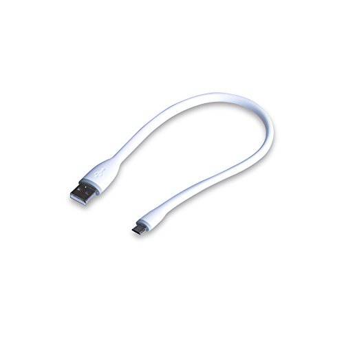 gofanco 플렉시블&  듀러블 실리콘 Micro USB 충전 케이블 for 안드로이드 스마트폰 and 태블릿  10 inches (25cm) in 화이트
