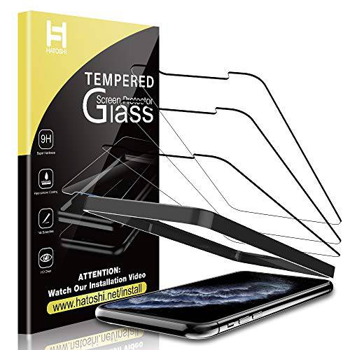 HATOSHI (3 Pack) 화면보호필름, 액정보호필름 for 아이폰 11 프로/ 아이폰 Xs/ 아이폰 X 강화유리 - 정렬, 지지 트레이 간편 Installation [Case 친화적] HD Clarity 9H 글래스 화면보호필름, 액정보호필름 (5.8’’)