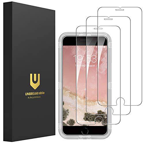 UNBREAKcable 3-Pack 아이폰 8 화면보호필름, 액정보호필름, 아이폰 7 화면보호필름, 액정보호필름 4.7 Xi Series HD Clarity 9H 강도 강화유리 for 아이폰 8/ 7/ 6s/ 6, Bubble-Free, 방지 Installation 프레임, Case-Friendly