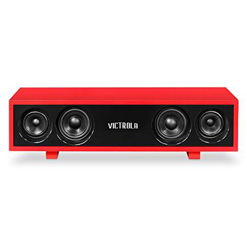 Victrola 30 Watt 블루투스 Hi-Fi 스피커 with 글로시 Piano 마감, 레드