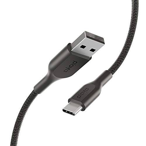 Braided USB-C 케이블 by Playa ( USB to USB-C 케이블, USB Type-C 케이블 for Note10, S10, Pixel 3, 아이패드 프로,  닌텐도스위치 and More) (Black, 3 ft.)
