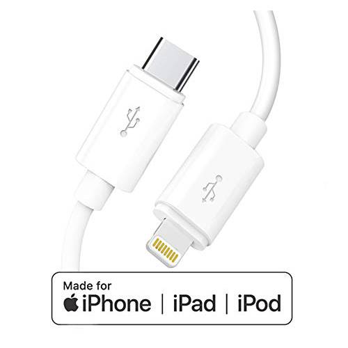 애플 MFi 인증된 USB C to 라이트닝 케이블 Made for 아이폰 X/ Xs/ XR/ XS 맥스/ 8/ 8 플러스, support 파워 Delivery (for 사용 with 타입 C Chargers (화이트)