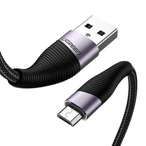 UGREEN Micro USB 충전 케이블 Nylon Braided USB 2.0 A to Micro USB 안드로이드 고속충전 케이블 with 구부릴수있는 Wire 연결 for 삼성, LG, 노키아, HTC, Moto, 넥서스, TV 스틱, PS4 컨트롤러 (6FT)
