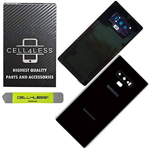 CELL4LESS 호환가능한 후면 글래스 문,문틈 커버 하우징 Installed 카메라 프레임, 렌즈 접착제 교체용 삼성 갤럭시 노트 9 - Any 케리어 - N960 (블루)