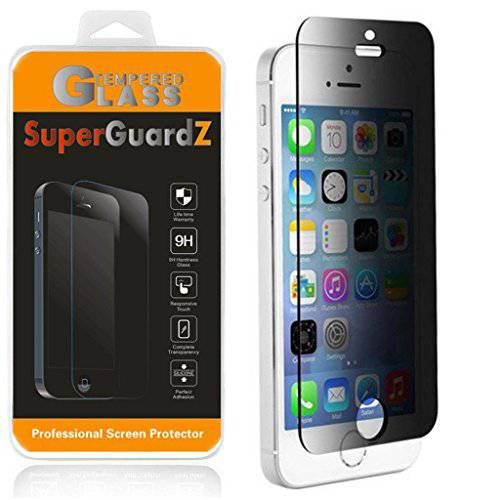 [2-Pack] for 아이폰 SE (1st gen)/ 5S/ 5C/ 5 - SuperGuardZ  프라이버시 Anti-Spy 강화유리 화면보호필름, 액정보호필름, 9H, 0.3mm, 2.5D 원형 엣지, Anti-Scratch, Anti-Bubble