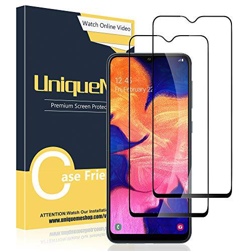 [2 Pack] UniqueMe for 삼성 갤럭시 A10e 화면보호필름, 액정보호필름, [ 풀 Coverage] 고 투명도 기포 Free-Black