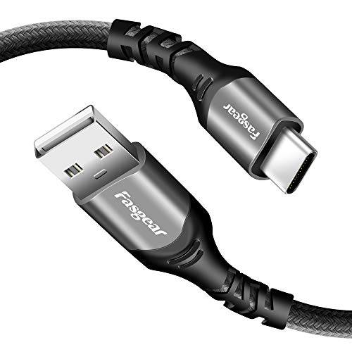 USB C 케이블 10ft, Fasgear 3A 고속충전 USB A to 타입 C 케이블 듀러블 Nylon Braided 고속충전 호환가능한 for 갤럭시 S20 울트라 S10 S9 A51 A70 노트 8, 화웨이 P40 P30, Moto Z3, 넥서스, LG V30 (그레이)