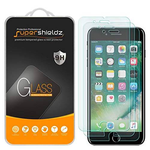 (3 Pack) Supershieldz for 애플 아이폰 8 플러스 and 아이폰 7 플러스 강화유리 화면보호필름, 액정보호필름, 0.33mm, Anti 스크레치, 기포 방지