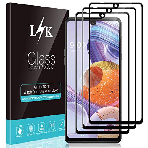 [3 Pack] L K 화면보호필름, 액정보호필름 for LG Stylo 6, [풀 커버] [ 간편 installation] Scratch-resistant, 기포 방지 (Black)