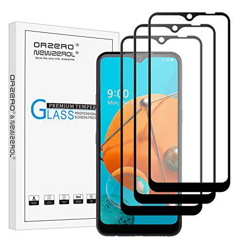 (3 Pack) Orzero  호환가능한 for LG K51 강화유리 화면보호필름, 액정보호필름, 9 강도 HD Anti-Scratch 풀 Coverage Bubble-Free (평생 교체용)