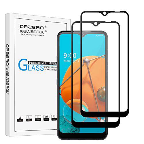 (2 Pack) Orzero  호환가능한 for LG K51 강화유리 화면보호필름, 액정보호필름, 9 강도 HD Anti-Scratch 풀 Coverage Bubble-Free (평생 교체용)