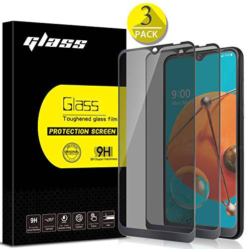 [3 Pack]LG K51 화면보호필름, 액정보호필름, Anbel Design [ 풀 Coverage] [Case 친화적] [슈퍼 투명] Anti-Spy 프라이버시 9H 강도 with 평생 교체용 워런티