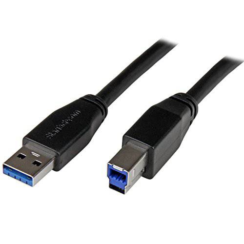 StarTech.com 5m 15 ft 액티브 USB 3.0  USB-A to  USB-B 케이블 - M/ M - USB A to B 케이블 - USB 3.1 Gen 1 (5 Gbps) ( USB3SAB5M)
