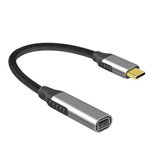 Knaive USB 타입 C to Female MiniDisplayPort, 미니 DP 컨버터 어댑터 케이블 4K@60Hz 호환가능한 with 맥북 프로& USB C 디바이스 (Black)