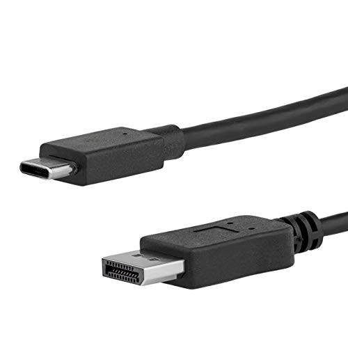 StarTech.com 6ft/ 1.8m USB C to DisplayPort,DP 1.2 케이블 4K 60Hz - USB-C to DisplayPort,DP 어댑터 케이블 HBR2 - USB Type-C DP Alt 모드 to DP 모니터 영상 케이블 - works w/ 썬더볼트 3 - 블랙 (CDP2DPMM6B)