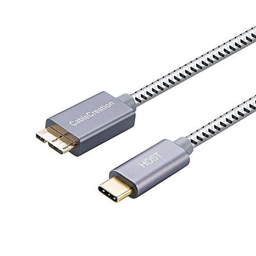 CableCreation USB C to Micro B 3.0 케이블 (Gen2/ 10Gbps), 3.3ft USB 3.1 외장 하드디스크 케이블, 호환가능한 with 맥북 (프로), Chromebook Pixel, 갤럭시 S5 노트 3, 1M/ 그레이 with 알루미늄 Alloy 쉘