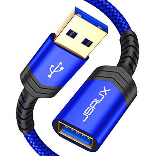 JSAUX USB 3.0 연장 케이블, (2 팩 6.6ft) USB A Male to USB A Female 확장기 케이블 5Gbps Data 전송 호환가능한 for USB 조명 Drive, 키보드, 마우스, 플레이스테이션, 엑스박스, 카드 리더,리더기 and More(Blue)