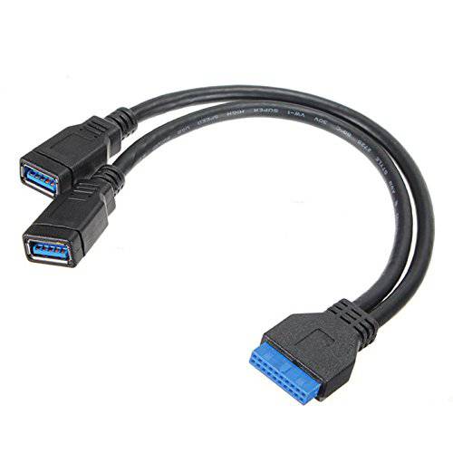 CY 2 Ports USB 3.0 Female to 메인보드 20pin Header 케이블 for 프론트 Panel 20cm