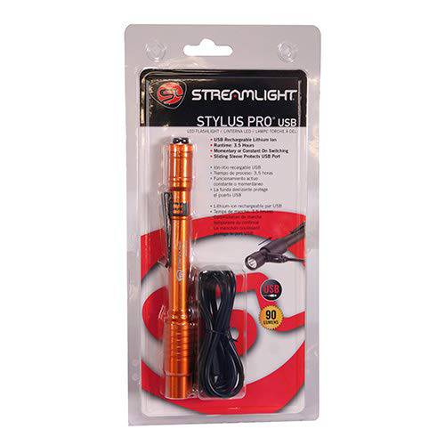 Streamlight 스타일러스 프로 USB 충전식 펜 라이트, 오렌지
