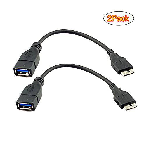 Seadream 2Pack USB 3.0 Micro-B Male to USB 3.0 A Female Host OTG 케이블 어댑터 -6.5Inch (2pack)