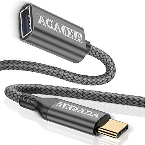USB C to USB 3.0 어댑터 (6.6ft), AkoaDa USB 타입 C Male to USB 3.0 Female OTG 케이블 Thunderbolt3 to USB 어댑터 호환가능한 with 아이패드 프로 2019, 삼성 갤럭시 S20 Plus 울트라 노트 10, MaBook 프로 (Grey)