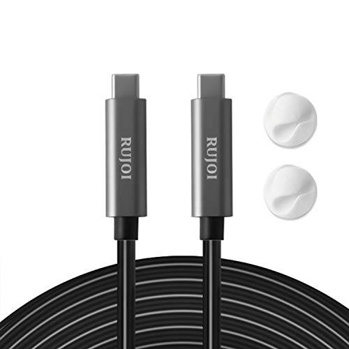 RUJOI  롱 USB C 케이블 20FT with 100W 용량, USB C to USC C 2.0 케이블 롱 20 Ft 고속충전 폰 케이블 5A and 480Mps Data Speed, 케이블 Clip Included