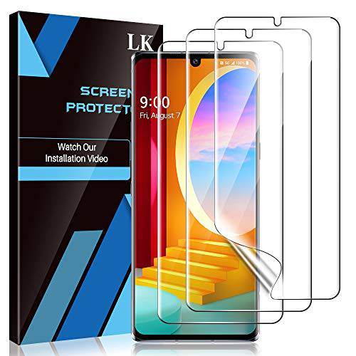 LK [3 Pack] 화면보호필름, 액정보호필름 for LG Velvet, [포지셔닝 툴] [In-Display 지문인식 지원] Maximum 커버리지 HD 클리어 플렉시블 TPU 필름