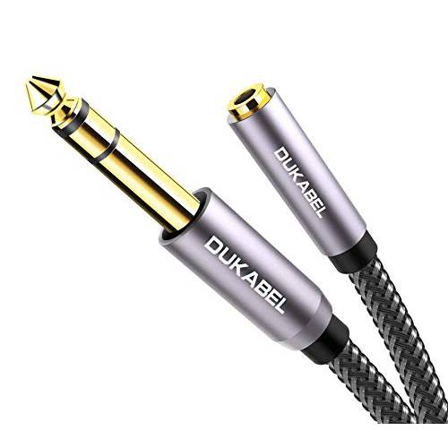 DuKabel TopSeries 롱 6.35mm (1/ 4 Inch) to 3.5mm (1/ 8 Inch) 헤드폰 Jack 어댑터 -8ft (2.4m) 1/ 8 Female to 1/ 4 Male 연장 케이블 3.5 to 6.35 for 믹서,휘핑기 기타 Piano 앰프 스피커 and More