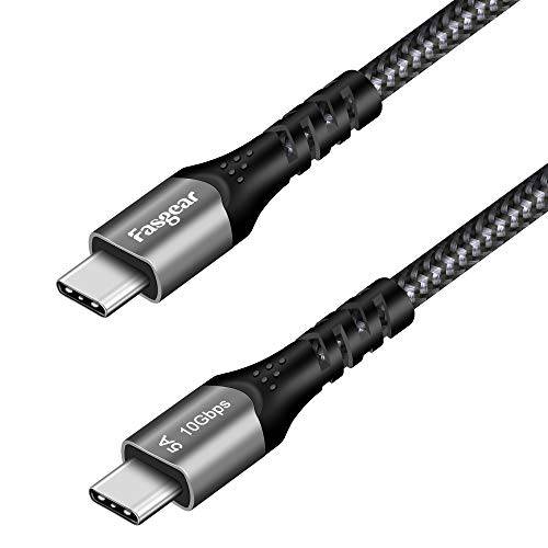Fasgear USB C to USB C 케이블, 1 팩 10ft USB 3.1 Gen2 타입 C 20V/ 5A 고속충전 100W 파워 Delivery 코드 for USB-C 디바이스, 10Gbps Data 동기화, 4K@60Hz 비디오 출력, 퀘스트 Link for Oculus, (3m, 블랙)