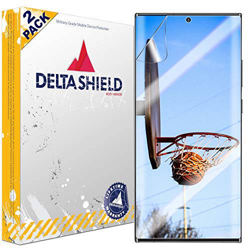 DeltaShield  화면보호필름, 액정보호필름 for 삼성 갤럭시 노트 20 울트라 (6.9 Inch) (2-Pack) (케이스 친화적 Version) BodyArmor Anti-Bubble Military-Grade 클리어 TPU 필름