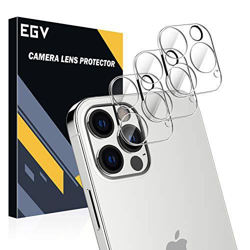 EGV [3 팩 카메라 렌즈 보호 아이폰 12 프로 맥스 5G (6.7’’), HD 클리어 강화유리 후면 카메라 보호 [Anti-Scratch] [Ultra-Thin] [간편 설치]